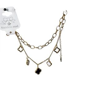 NWOT layered stainless steel bracelet.